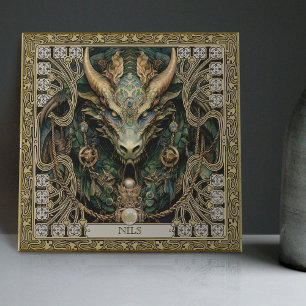 Mystical Dragon Spirit Altarpiece Personalised Tile