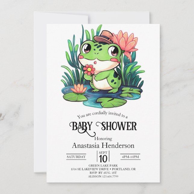 Mystical Dreamy Frog Baby Shower Invitation (Front)