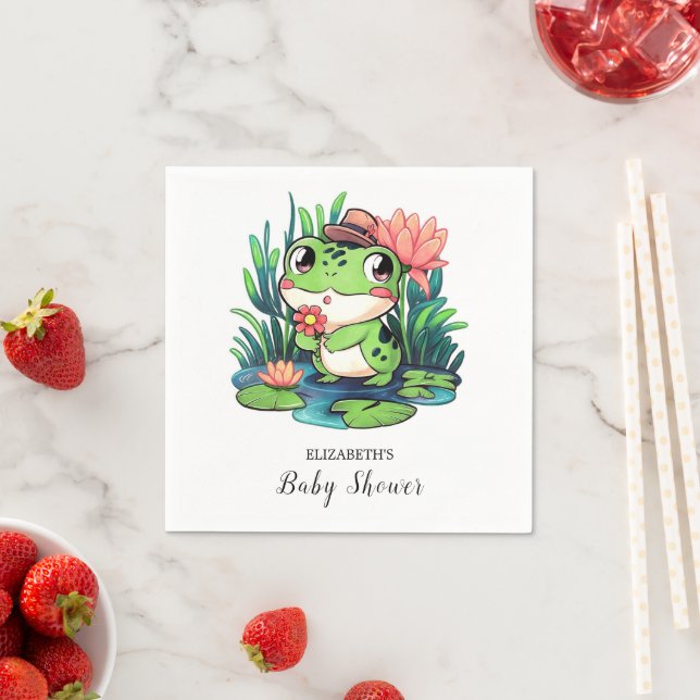 Mystical Dreamy Frog Baby Shower Napkin (Insitu)