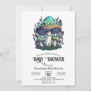 Mystical Dreamy Mushroom Baby Shower Invitation