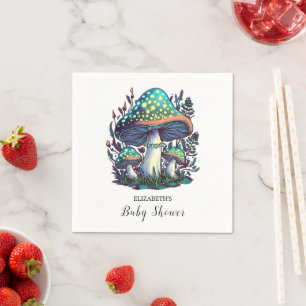 Mystical Dreamy Mushroom Baby Shower Napkin