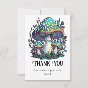 Mystical Dreamy Mushroom Baby Shower Thank You Card