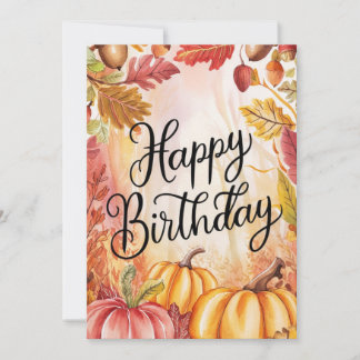 Mystical Dreamy Pumpkin Autumn Fall Happy Birthday Card