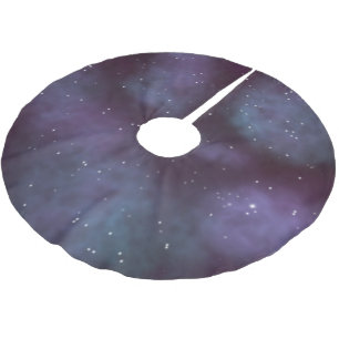 Mystical Dusty Violet Galaxy Brushed Polyester Tree Skirt