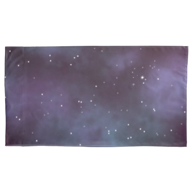 Mystical Dusty Violet Galaxy Pillowcase (Front-Left)