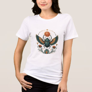 Mystical Egyptian Winged Scarab Boho T-Shirt Tri-Blend Shirt