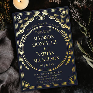 Mystical Elegant Gold Navy Tarot Gothic Wedding