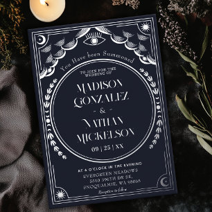 Mystical Elegant Silver Navy Tarot Gothic Wedding