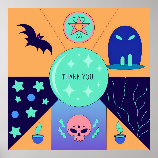 Mystical Elements with a Thank You Message Poster (Front)