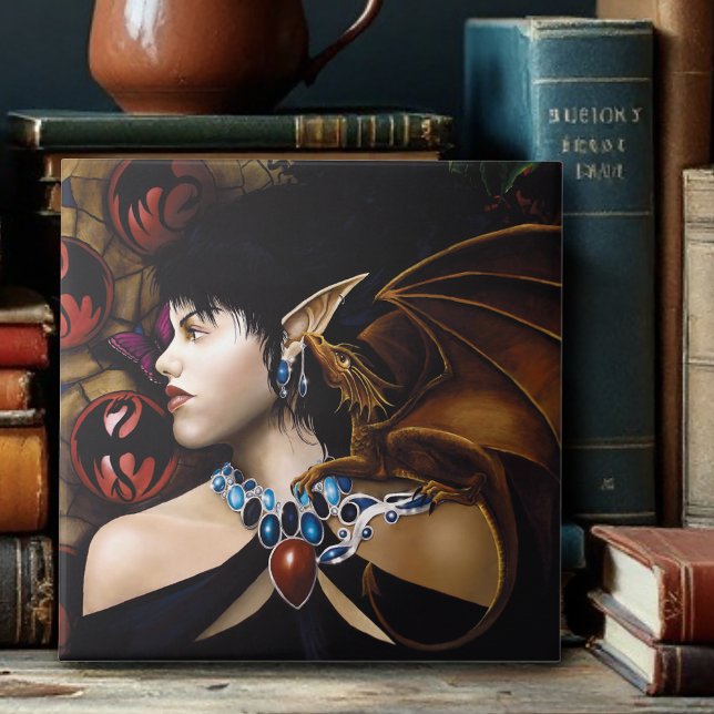 Mystical Elf Dragon Companion Butterfly Fantasy Tile (Creator Uploaded)