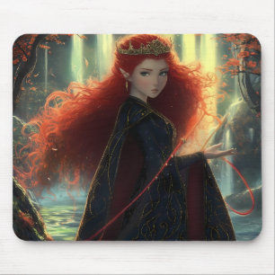 Mystical Elf in an Fantasy Forest Mouse Mat