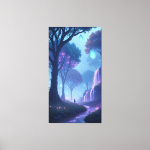 mystical enchanted forest glowing bioluminescent  canvas print