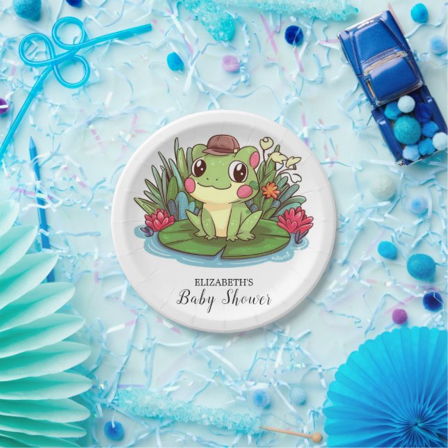 Mystical Enchanted Frog Baby Shower Paper Plate (Party)