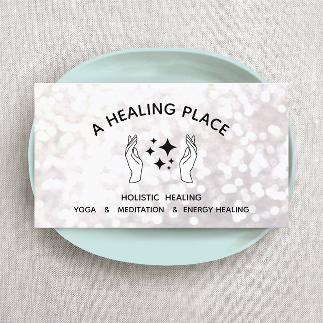 Mystical Energy Healer Two Hands Business Card (Creator Uploaded)