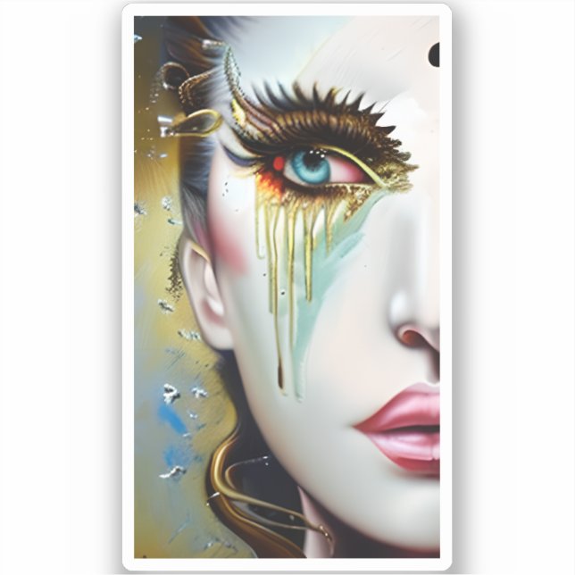 Mystical Ethereal Beautiful Women with Gold Tears (Front)