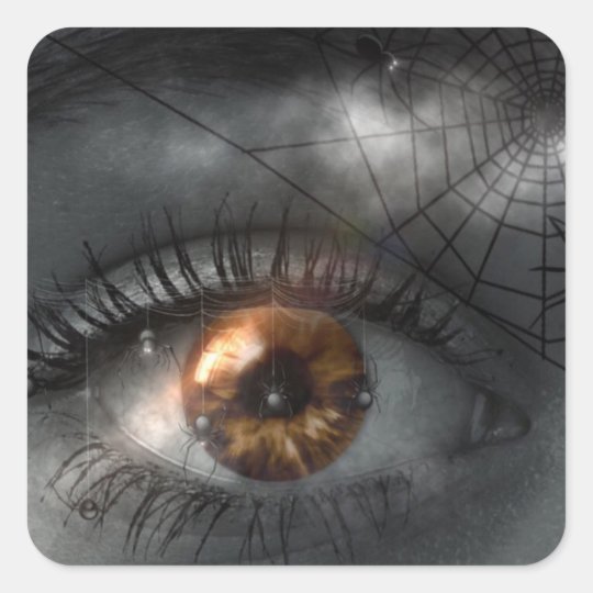 Mystical Eye and Spiderweb Halloween Sticker
