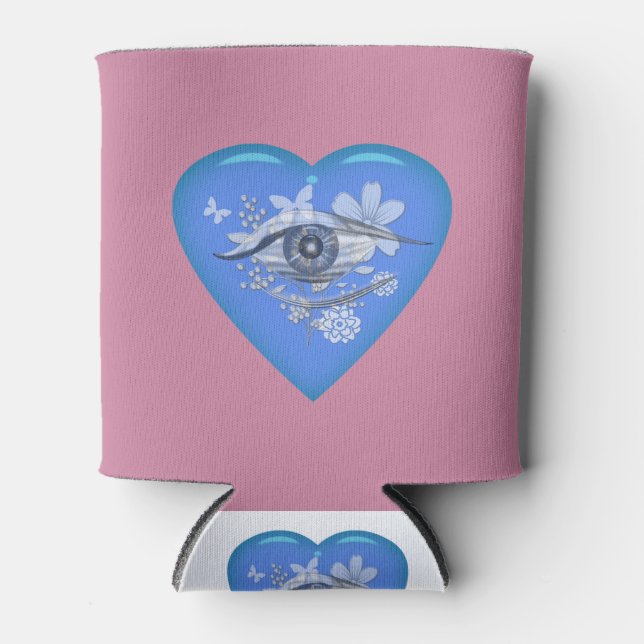 Mystical Eye Floral Heart Can Cooler (Front)