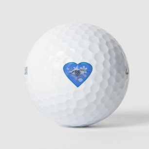 Mystical Eye Floral Heart Golf Balls