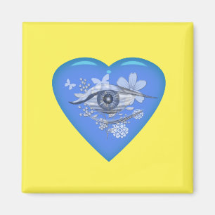Mystical Eye Floral Heart Magnet