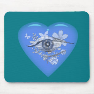 Mystical Eye Floral Heart Mouse Mat