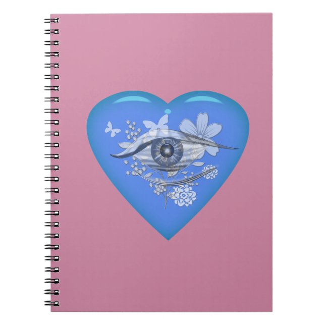 Mystical Eye Floral Heart Notebook (Front)