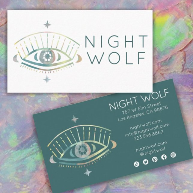 Mystical Eye Magical Boho Colourful Chic  Business Card (Creator Uploaded)