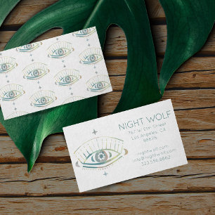 Mystical Eye Magical Boho Colourful Pastel Rainbow Business Card