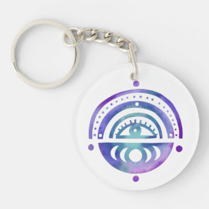 Mystical Eye Magical Elegant Boho Watercolor  Key Ring