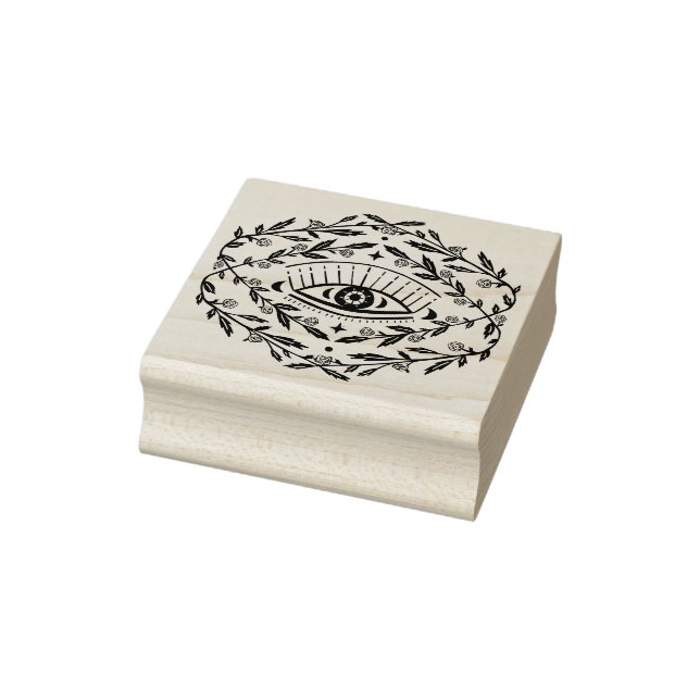 Mystical Eye Magical Elegant Roses Vines Boho Rubber Stamp (Stamp)