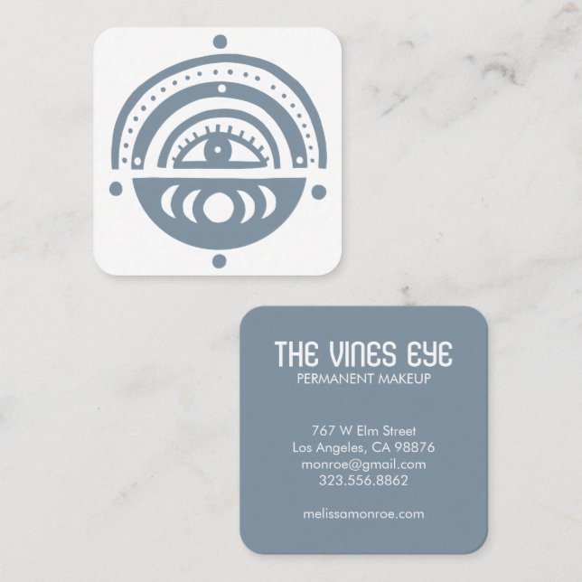 Mystical Eye Moons Rainbow Magical Boho Square Business Card (Front/Back)