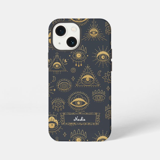 Mystical Eye Pattern iPhone case, vintage pattern Case (Back)