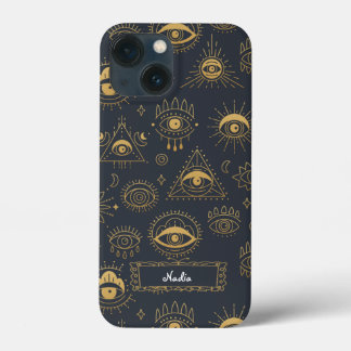 Mystical Eye Pattern iPhone case, vintage pattern iPhone 13 Mini Case