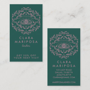 Mystical Eye Rose Vines Boho Beauty Illustrated  Discount Card