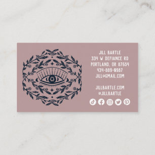 Mystical Eye & Rose Vines Magical Boho Social Icon Loyalty Card