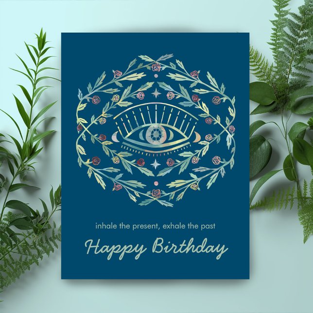 Mystical Eye Roses Inspirational Happy Birthday  Postcard (Mystical Eye Roses Inspirational  meditation yoga Happy Birthday custom Postcard
)