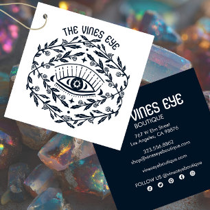 Mystical Eye Roses Vines Boho Custom Hang Tag