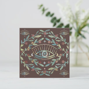 Mystical Eye Roses Vines Magical Boho Colourful Invitation