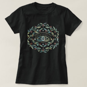 Mystical Eye Roses Vines Magical Boho Colourful  T-Shirt