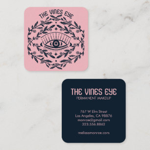 Mystical Eye Roses Vines Magical Boho Square Business Card