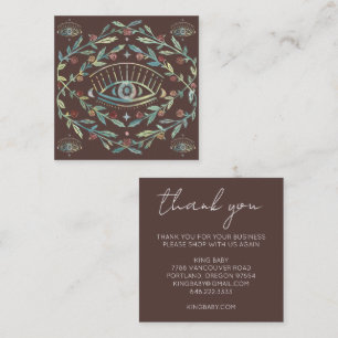 Mystical Eye Roses Vines Magical Boho THANK YOU  Square Business Card