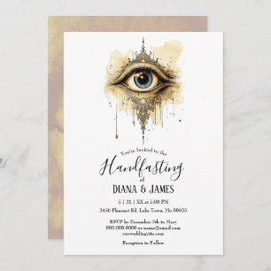 Mystical Eye Simple Gothic Steampunk Handfasting Invitation