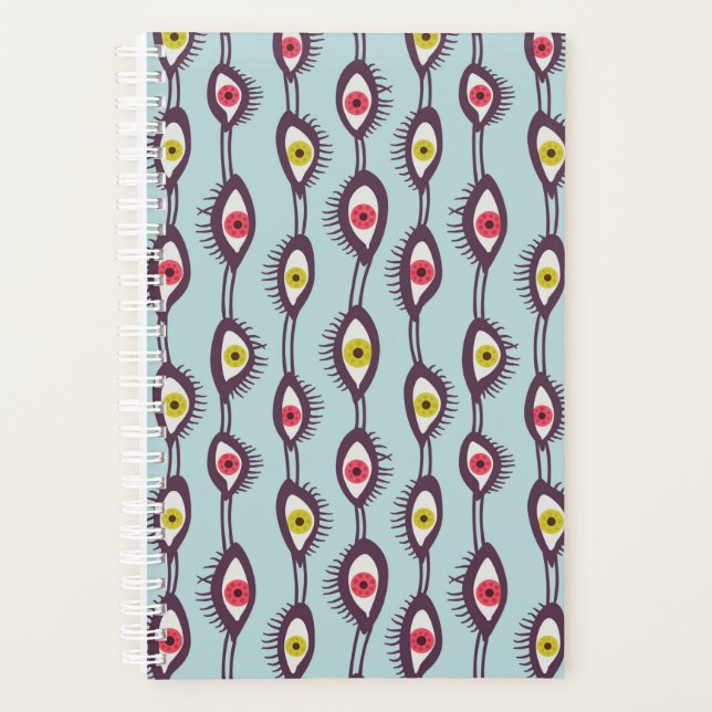 Mystical Eyes Colourful Psychedelic Pattern Planner (Front)