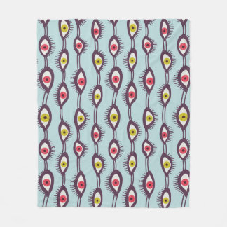 Mystical Eyes Pattern - Psychedelic Trippy Design Fleece Blanket
