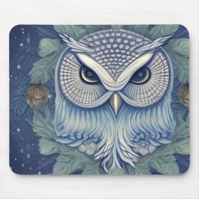 Mystical Fantasy Forest Owl Mouse Mat (Front)