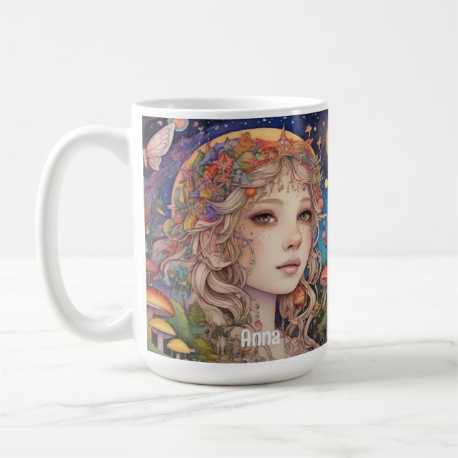 Mystical Fantasy Girl - Custom Magical Coffee Mug (Left)