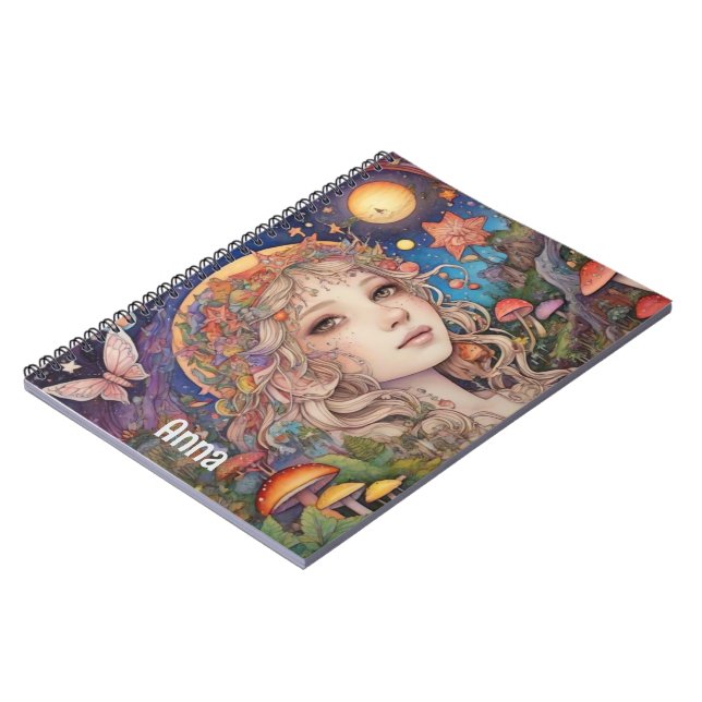 Mystical Fantasy Girl - Custom Magical Notebook (Left Side)