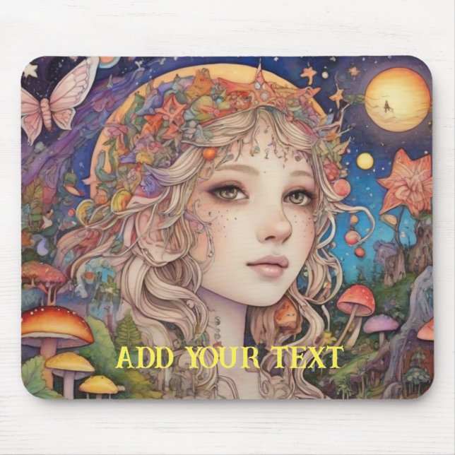 Mystical Fantasy Girl - Custom Mouse Mat (Front)