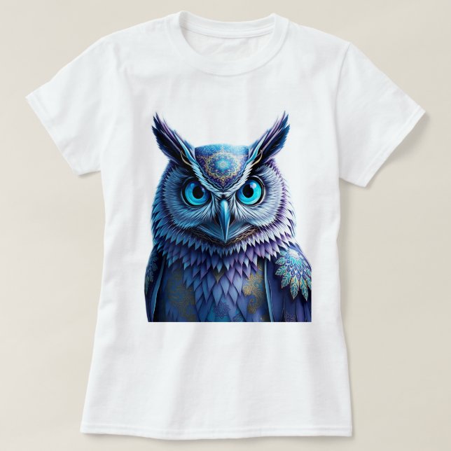 Mystical Fantasy Owl T-Shirt | Spiritual Mandala (Design Front)