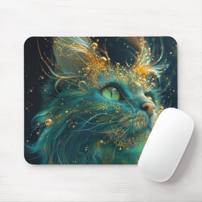 Mystical Feline Mouse Mat (With Mouse)