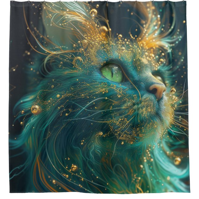 Mystical Feline Shower Curtain (Front)